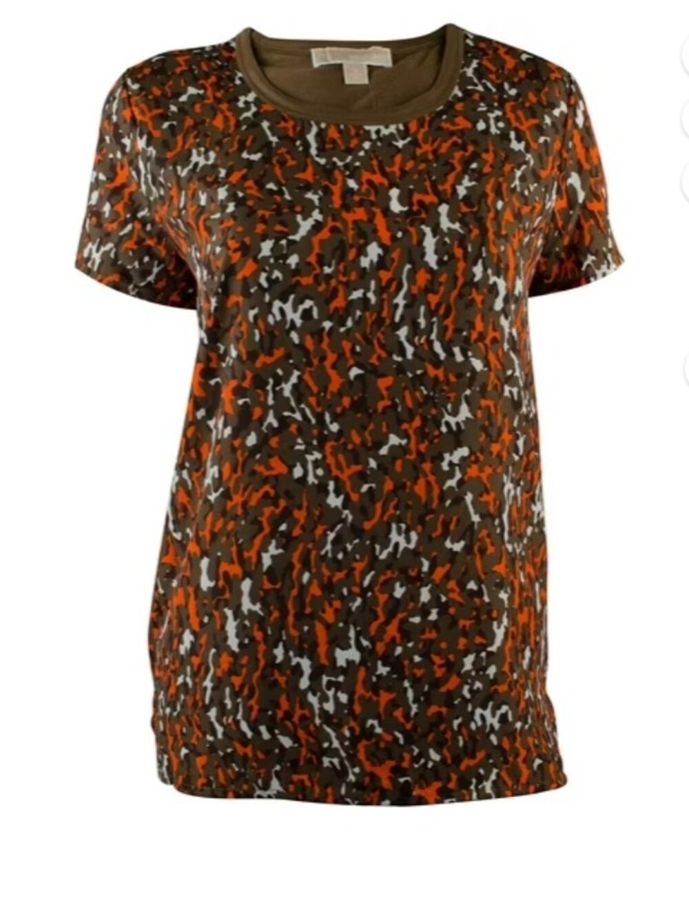 Michael Kors Mixed Media Camo Shirt Petite Large